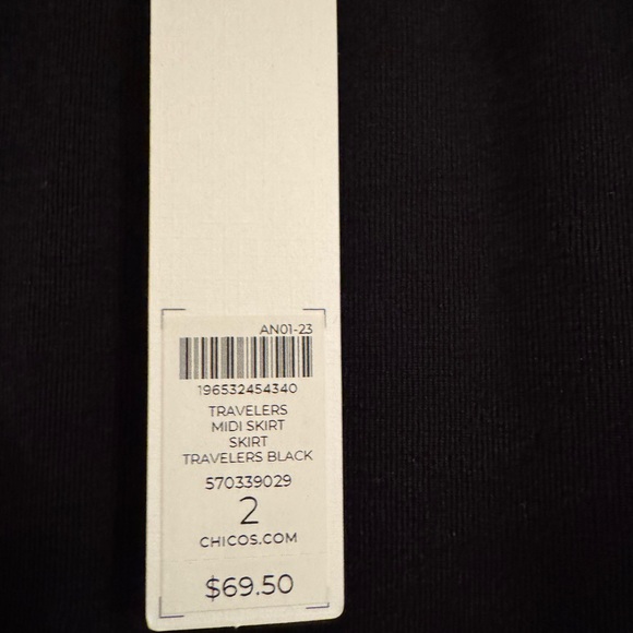 Chico’s Traveler’s Midi Skirt NWT Chico’s Size 2 - Picture 3 of 4